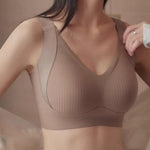 Support Bra Yoga Underwear Wireless Push-Up Bra Natural Lift Seamless Vest Type Straps Wire-Free Full Coverage Bra