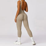 Seamless One-piece Suit Women Sports Jumpsuit Push up Yoga Suit Backless Sportswear Set Women Sleeveles Workout Bodysuits Female