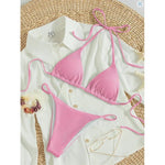 Sexy Women's Swimsuit Micro Bikinis Set Female Summer Beach Halter Neck Swimwear Mini Thong Bathing Suit for Woman Wear