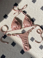 PU Faux Leather Halter Mini Thong Bikini Women Swimwear Female SwimsuitTwo-Pieces Bikini Set Bather Bathing Suit Swim V5206W