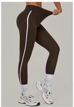 Women High Waist Yoga Pants Leggings - Seamless Color Block Fast-Dry Breathable Gym Running Fitness Tights Butt Lifting Effect
