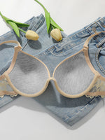 Women's Smooth Push Up Bra Underwire Lace Side Supportive Adjustable Straps Comfortable Everyday Lingerie J3071