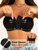 Women Front Snap Strapless Wireless Bra Removable Cup Pads Elastic Breathable Daily All Season Bra