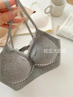 Wirefree Bra for Small Boobs Push Up Padded Strappy Summer Bralette Seamless Comfort Daily Wear Lightweight Thin Straps Lingerie