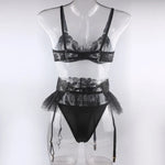 Toucheart 3 Piece Set Lingerie Garter Sets Lingerie For Woman Sexy Mini Skirt See-Through Embroidered Bra Erotic Underwear New