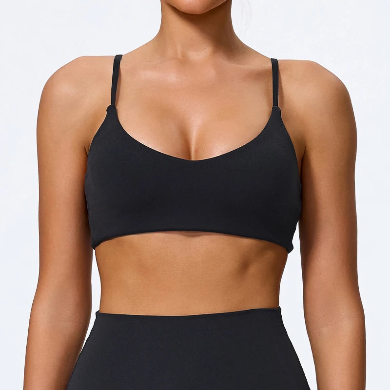 Hearuisavy Summer Super-Soft Women Quick Drying Sports Bra Breathable Gym Workout Top Fitness Underwear Push Up Running Yoga Top