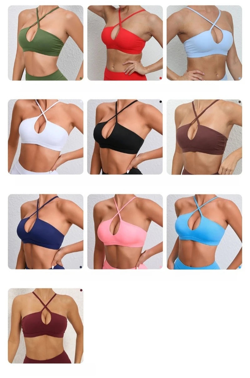 Women's Yoga Bra - Running Cross Back Breathable Naked Feel Sports Fitness Brafor Yoga Running Gym Top