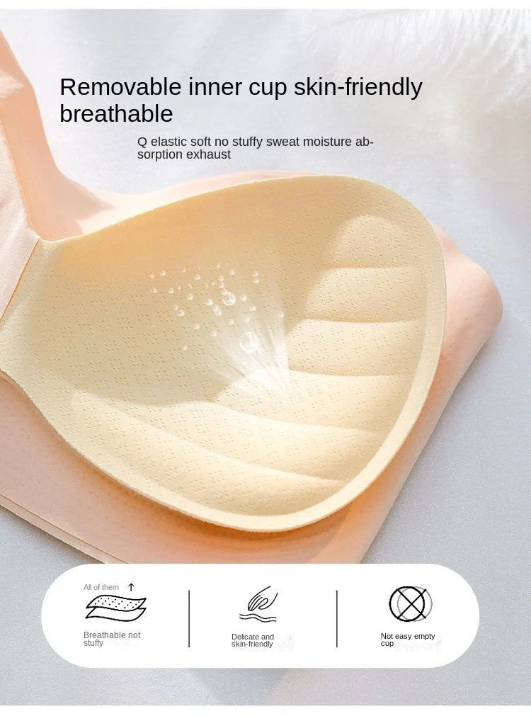 Summer Ice Silk No Trace Strapless Underwear Women Small Chest Gathering Non-slip Not Drop Breast Invisible Bra Cover Wipe Chest