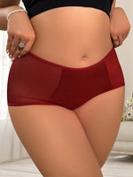 High-Quality Plus Size Women's Briefs Mid-Rise Solid Color Cotton Crotch Soft Breathable Seamless Comfortable Casual Underwear