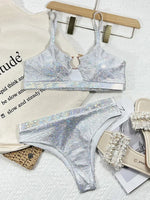 SnakeSkin Female Swimsuit High Waist Bikini Women Swimwear Two-pieces Bikini Set Hollow Out Bathing Suit Swim Wear Beachwear