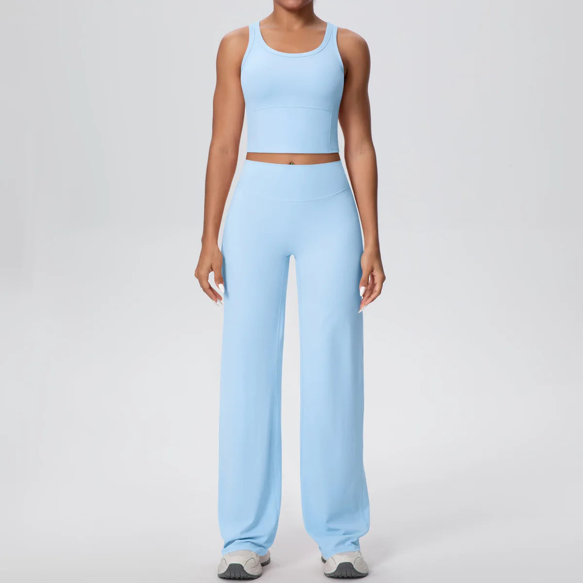 2PCS Yoga Set Women Tracksuit Nude Feeling Workout Sets Gym Clothes Push Up Fitness Running Sportswear Sport Straight tank suit