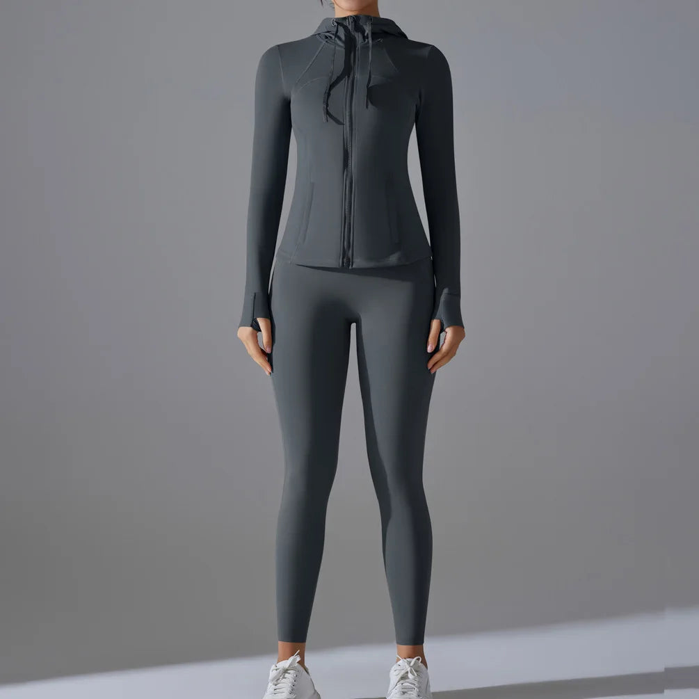 New Yoga Set 2PCS Sports Outfits Women Clothes Fitness Tracksuit Gym Legging Workout Long Sleeved Female Yoga Suit Sportswear