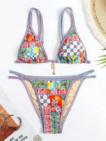 Printed High Cut Bikinis 2025 Brazilian Bikini Women Swimwear Female Swimsuit Two-pieces Bikini Set Bathing Suit Swim Beach Wear