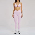 2PCS Yoga Suit Sports Set Women Fitness Quick-Drying Gym Tracksuit Running Nude Feeling Workout Outfit Sport Bra Leggings Suit