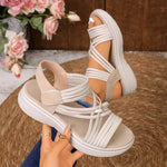 Women Sandals Non Slip Thick-Soled Wedges Shoes for Women Summer Outdoor Casual Sandals Fashion Open Toe Elastic Sports Shoes