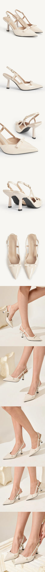 2025 Women's Size 41 Elegant Burgundy Pointy Toe Slingback Pumps Summer Bowknot High Kitten Heels Black Office Lady Shoes