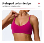 Hearuisavy Summer Super-Soft Women Quick Drying Sports Bra Breathable Gym Workout Top Fitness Underwear Push Up Running Yoga Top