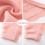Women‘s Cotton Panties Low Waist Lace Briefs M-XL Comfortable Underwear Ladies Solid Color Underpants Girls Breathable Panty New