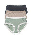 3Pcs/Set Low Rise Briefs Women Ice Silk Panties Breathable Seamless Underwear Solid Color Female Underpants Sexy Lingerie M-XL