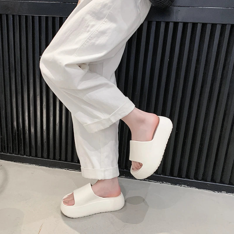 Summer Eva Chunky Platform Slippers Women Comfortable Soft Thick Bottom Sandals Woman 2025 Non Slip Beach Flip Flops Female