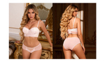 Hot Sale Pink Floral Lace Bra Set for Women Push Up Wirefree Silky Mesh Chiffon Adjustable Straps Back Closure Daily Lingerie