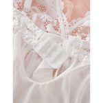 1 Set Of T-Back Nightgown For Women Plus-size Sexy Accessories Transparent Lingerie Night Dress Low-rise White Female Underwear