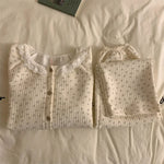 Plus Size Air Cotton Long Sve Thiened Cotton Lace Floral Home Clothes Set for Women Sweet Sle Autumn Winter Pjamas for Women