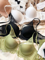 Sexy Hollow Push Up Bra Set Seamless Glossiness Comfort Women Underwear Classic Bandage Design Temptation Bras and Panties Sets