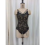 Sexy Crotchless Black Underwear Women Lace Hollow Bra Set Erotic Costume Teddy Baby Doll Dress Deep V Open Bra Porn Lingerie Set