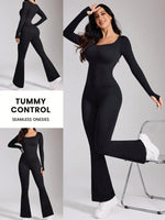 Casual Flared Pants for Women, High Waisted, Hip Lifted, Wide Leg Pants, Micro Flared Sports Yoga Jumpsuit