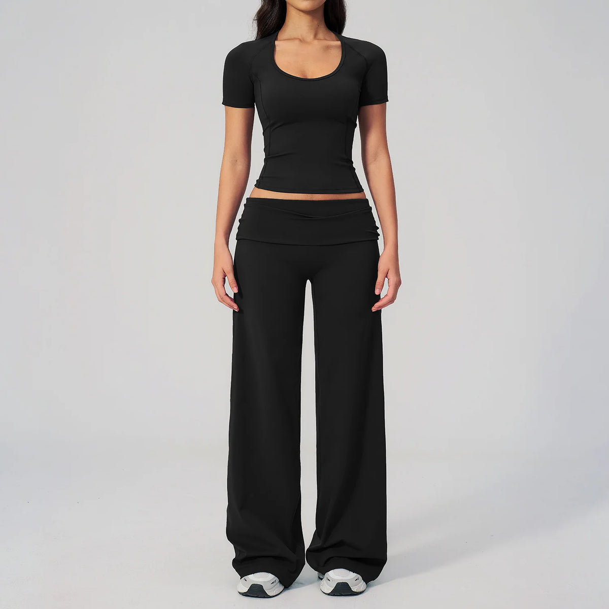 2PCS Yoga Suit Women Tracksuit Sports Set Gym Set Running Workout Clothes Short Sleeves Sports Bra Athletic Wear Yoga Clothing