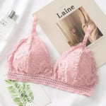 Women Lace Bralette Wirefree Sexy Lingerie Female Solid Color Brassiere Wireless Underwear V-Neck Push Up Bras For Women