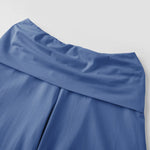 Women's Summer Capri Pants Fold Over Waistband Low Rise Wide Leg CroppedTrousers Daily Lounge Out Going Solid Color