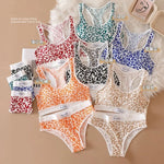 Seamless Bra Set Women Leopard Y-Shape Wireless Bra Low Waist Panties Sexy Lingerie Sport Brassiere Female Underwear Set