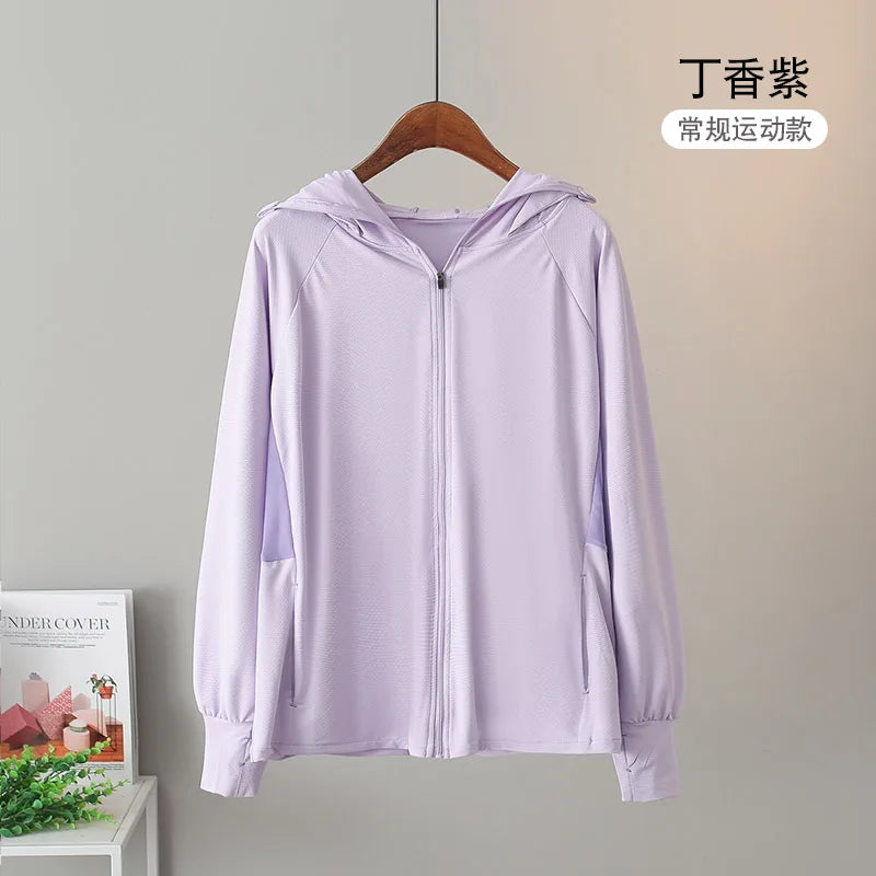 UV Protection Hooded Windbreaker Ice Silk Sun UPF 50+ UV Protection Jacket Big Brim Thin Ice Silk Sun Protection Jackets 4XL 5XL