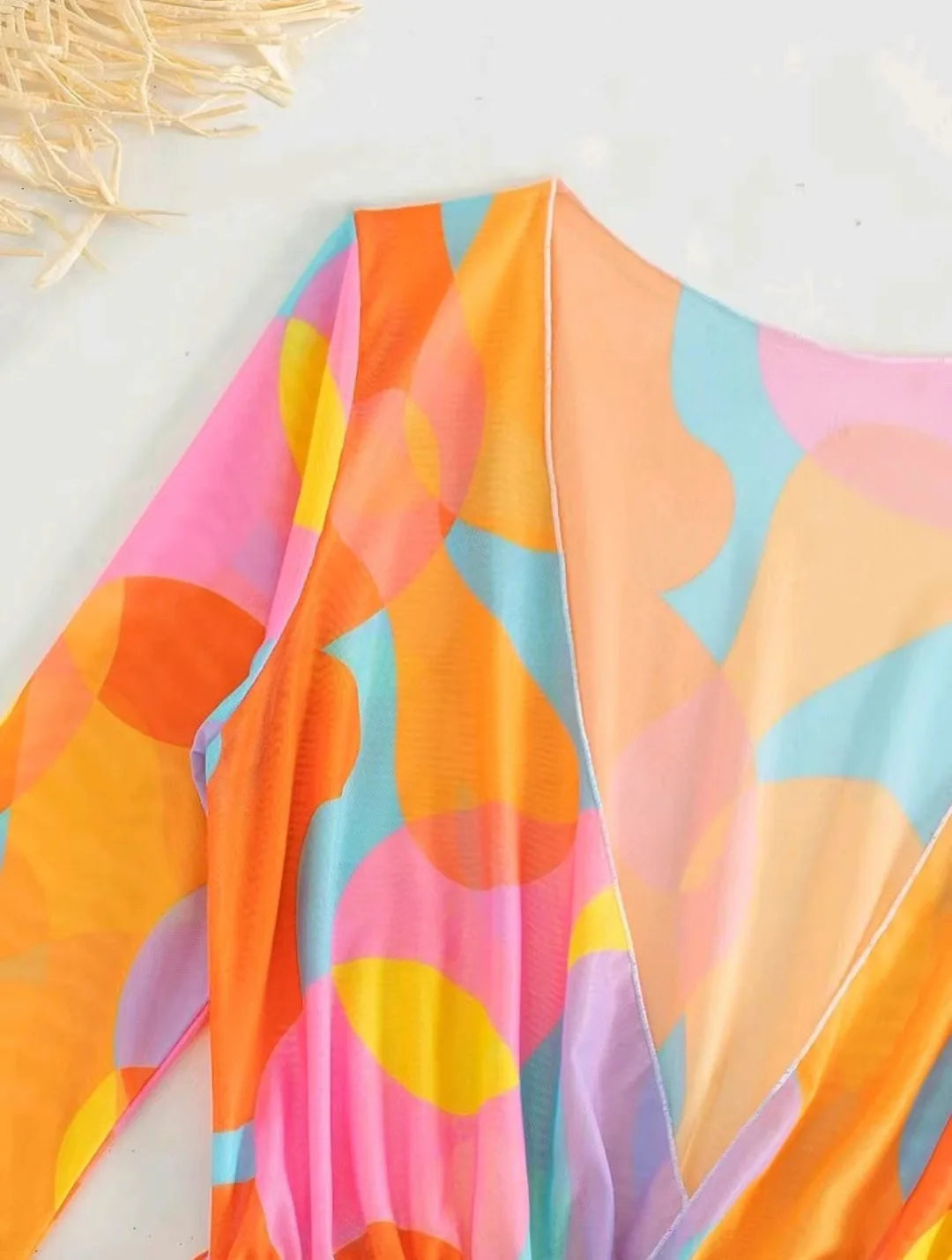 2024 New Swimsuit 3 Pcs Set Thong Bikini with Rompers Womens Jumpsuit Beach Wear Print Swimwear Sexy Bathing Suit Pool Beachwear