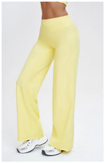 Wide-leg Pants Women Bell-bottoms High Waist Yoga Pants Workout Gym Leggings Naked Feel Pilates Running Cycling Sports Trousers