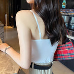 Women Tops With Built In Bra Ice Silk Tube Top Seamless Bra Femal Comfort Underwear Wirefree Padded Brassiere Sexy Crop Top