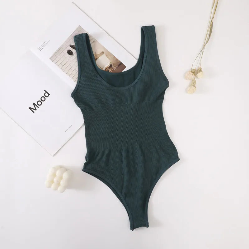 Women Seamless Jumpsuits Tummy Control Shapewear Pants Female Bodysuit Slimming Underwear U Back Tops Sexy Thongs Bodyshaper
