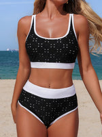 2026Sporty High Waist Bikinis Hollow Swimsuit Women Solid Padded Swimwear Female Bathers Bathing Swimming Swim Suit Beachwear