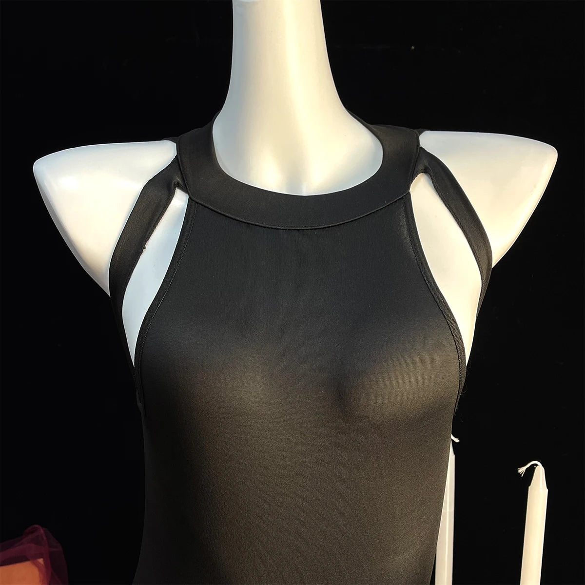 Sexy Crotchless Lingerie Women Hollow Sexiest Bodysuit Erotic Costumes Baby Doll Dress Elastic Porn Underwear Open Crotch Outfit