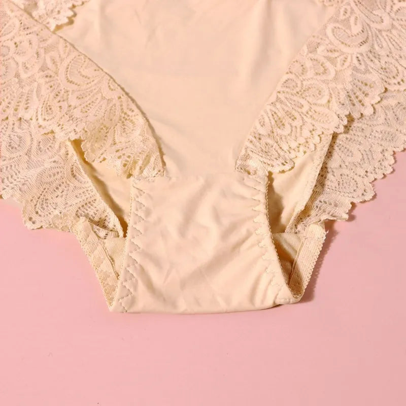 Beauwear Women Luxury Sexy Lace Panties Floral Transparent Nylon Breathable Briefs Underwear Female Bragas Pretty Lingerie