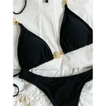 Wrinkled Crinkled Halter Bikini Female Swimsuit Women Swimwear Two-pieces Bikini set Brazilian Bather Bathing Suit Swim V8134