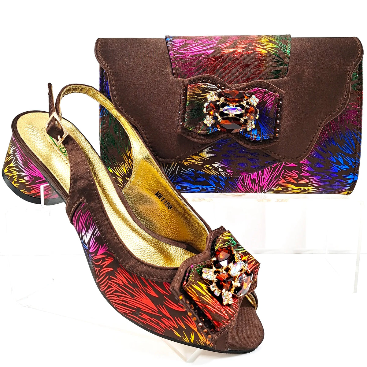 Doershow hot selling WINE Shoes and Bags To Match Set Italy Party Pumps Italian Matching Shoe and Bag Set for Party! 1-10