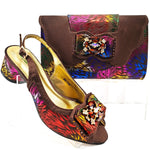 Doershow hot selling WINE Shoes and Bags To Match Set Italy Party Pumps Italian Matching Shoe and Bag Set for Party! 1-10