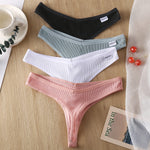 3Pcs/Set Women Cotton Thongs Panties Sexy Low Waist G-String Briefs Ladies Brazilian Lingerie Girls Breathable Intimates Bikini