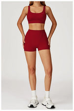 New Yoga Set 2Pcs Women No Logo Tank Tops High Waist Seamless Shorts Workout Outfit Fitness Gym Clothes Workout High quality