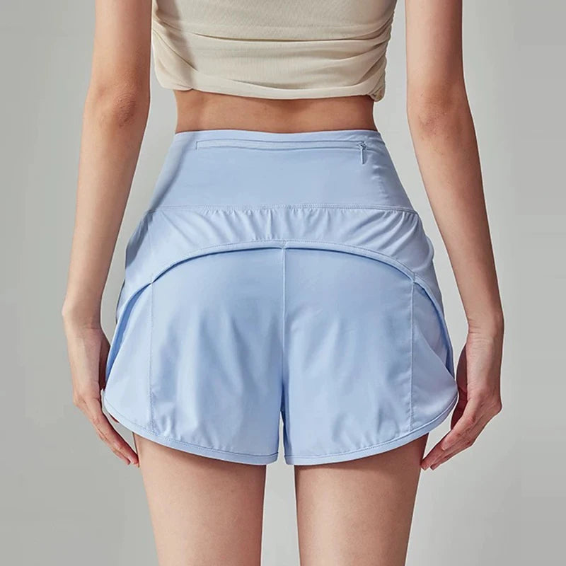 Women's High-Waisted Slimming Yoga Sports Shorts Summer Anti-Glare Three-Part Set with Two Pieces for Fitness And Exercise