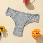 4Pcs/Set Women Cotton Low-Rise Briefs Lace Trims Brazilian Panties Sexy Lingerie Stretchy Underwear Female Underpants S-L