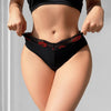 1pcs Low Waist Seamless Ribbed Lady Briefs Lip Print Decor Sexy Lace Elegant Women Panties Fashion Style Soft Female Underwear